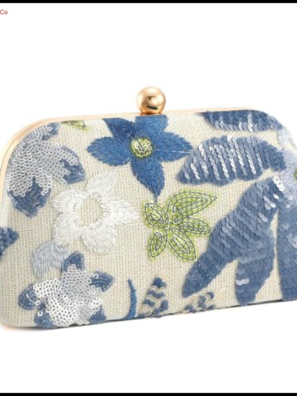 Sequin Floral Clutch Evening Bag Beaded Purse Wedding